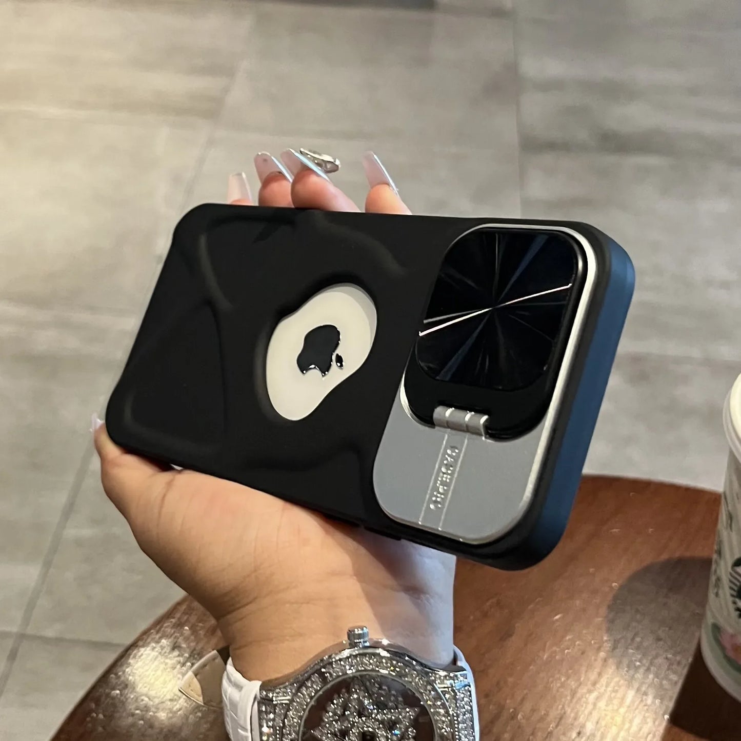 Magnetic Silicone Case for iPhone 11-17 Pro Max with Lens Protection and MagSafe Stand - ZOOMNSTORE