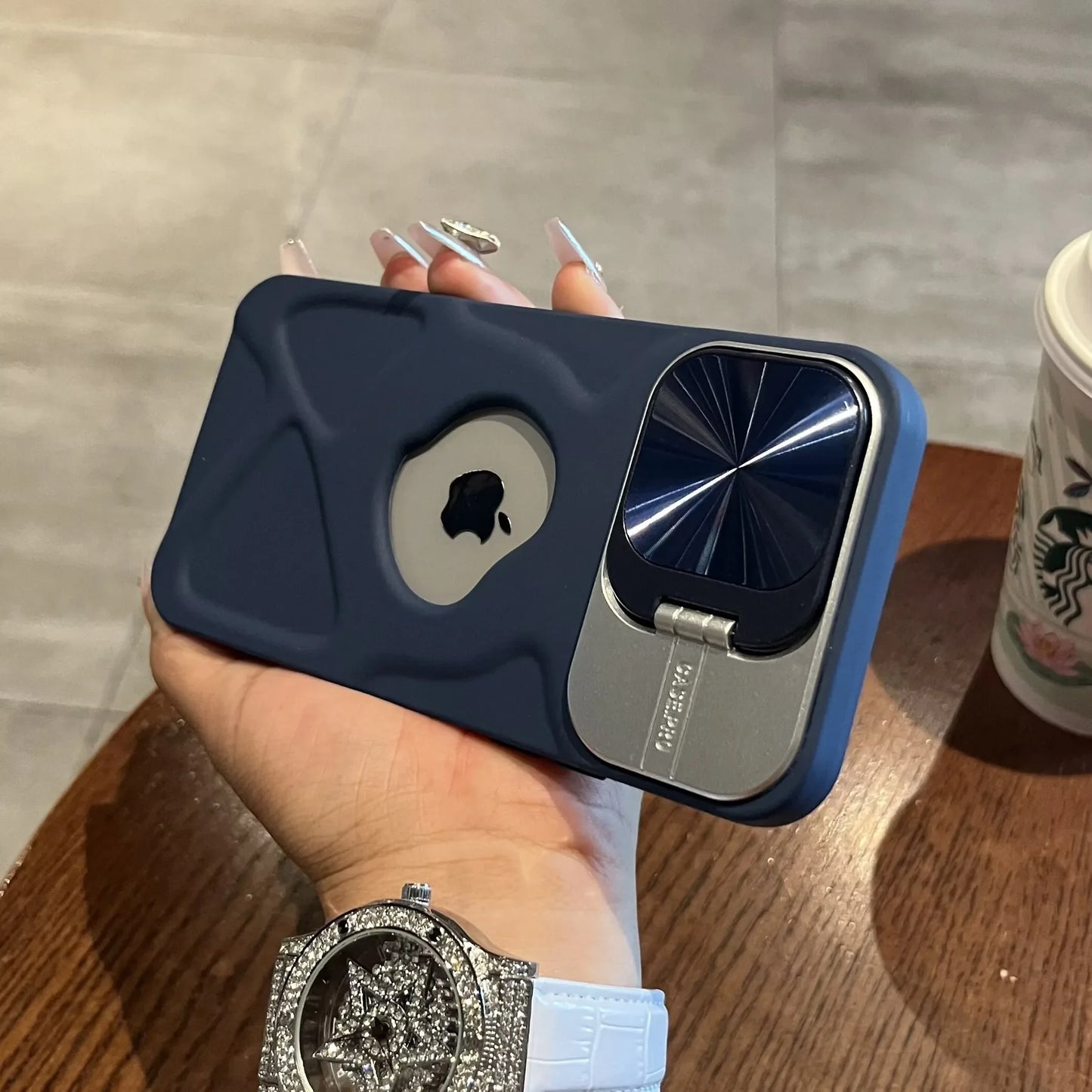 Magnetic Silicone Case for iPhone 11-17 Pro Max with Lens Protection and MagSafe Stand - ZOOMNSTORE