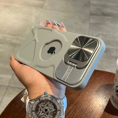 Magnetic Silicone Case for iPhone 11-17 Pro Max with Lens Protection and MagSafe Stand - ZOOMNSTORE