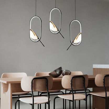 Magpie LED Pendant Lamp - Indoor Chandelier Light for Bedroom Black  Silver Hanging Light - ZOOMNSTORE