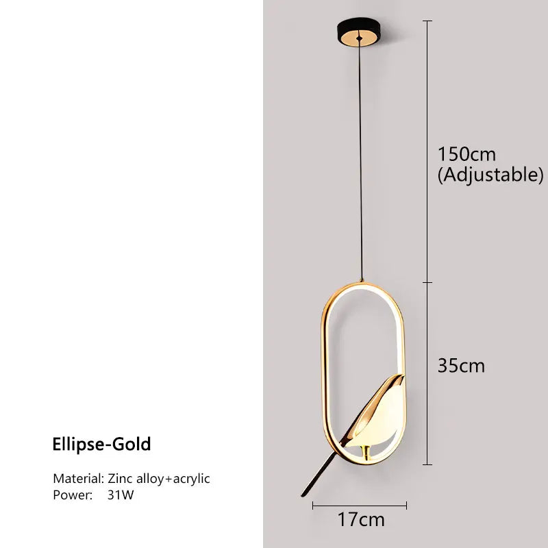 Magpie LED Pendant Lamp - Indoor Chandelier Light for Bedroom Black  Silver Hanging Light - ZOOMNSTORE