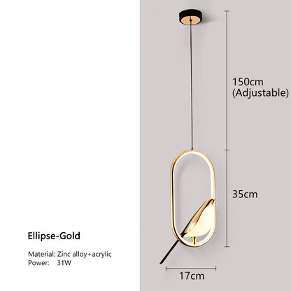 Magpie LED Pendant Lamp - Indoor Chandelier Light for Bedroom Black  Silver Hanging Light - ZOOMNSTORE