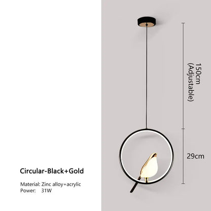 Magpie LED Pendant Lamp - Indoor Chandelier Light for Bedroom Black  Silver Hanging Light - ZOOMNSTORE