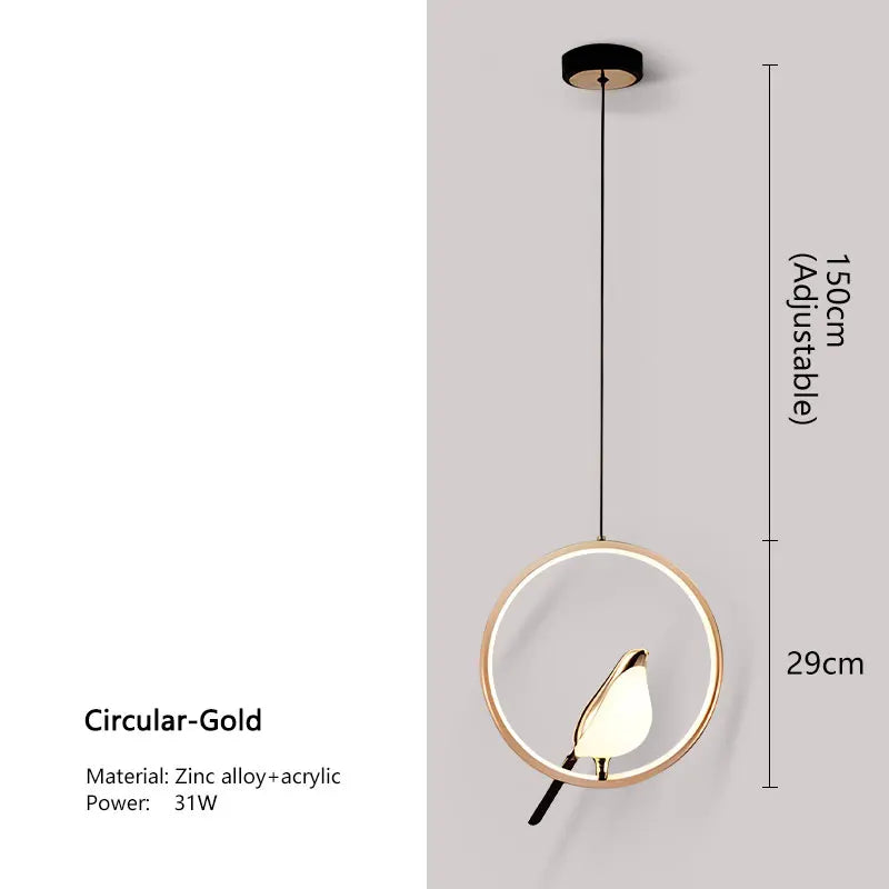 Magpie LED Pendant Lamp - Indoor Chandelier Light for Bedroom Black  Silver Hanging Light - ZOOMNSTORE