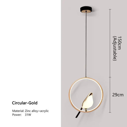 Magpie LED Pendant Lamp - Indoor Chandelier Light for Bedroom Black  Silver Hanging Light - ZOOMNSTORE