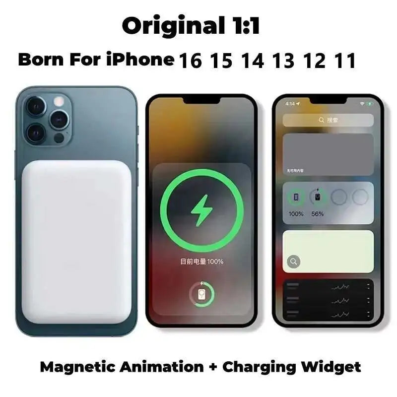 For Magsafe Power Bank 10000mAh Portable Auxiliary Spare External Magnetic Battery Pack Wireless Charger For Iphone 13 14 15 16 - ZOOMNSTORE