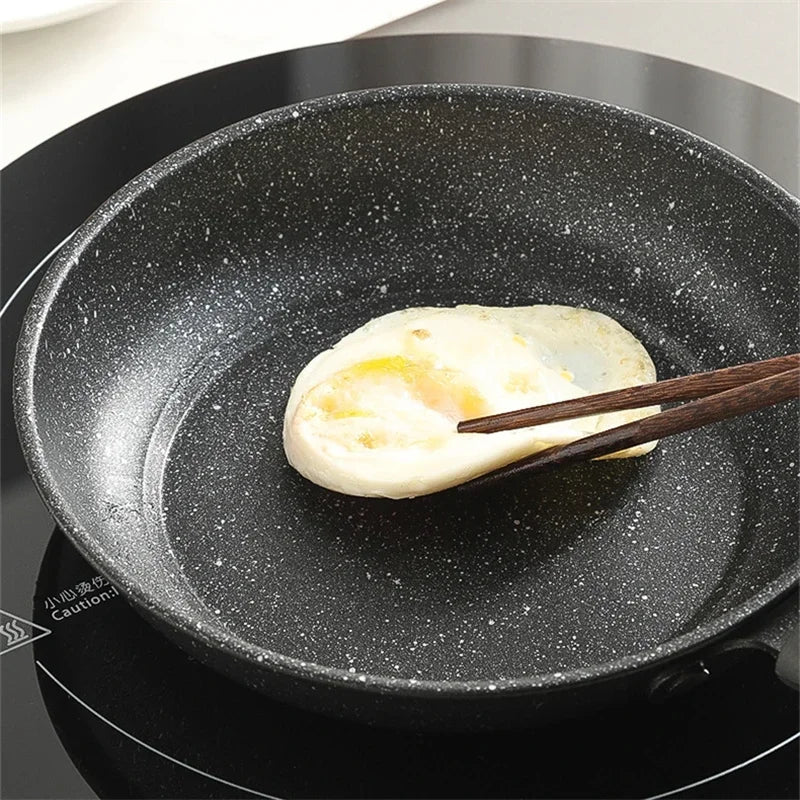 Maifan Stone Frying Pan - Non-Stick Cookware With Heat-Insulating Handle | Durable Carbon Steel Pan - ZOOMNSTORE