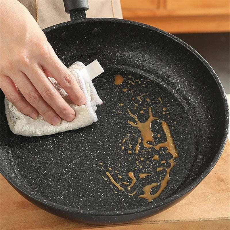 Maifan Stone Frying Pan - Non-Stick Cookware With Heat-Insulating Handle | Durable Carbon Steel Pan - ZOOMNSTORE