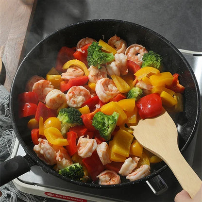 Maifan Stone Frying Pan - Non-Stick Cookware With Heat-Insulating Handle | Durable Carbon Steel Pan - ZOOMNSTORE