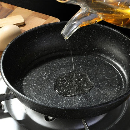 Maifan Stone Frying Pan - Non-Stick Cookware With Heat-Insulating Handle | Durable Carbon Steel Pan - ZOOMNSTORE