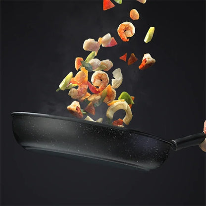 Maifan Stone Frying Pan - Non-Stick Cookware With Heat-Insulating Handle | Durable Carbon Steel Pan - ZOOMNSTORE