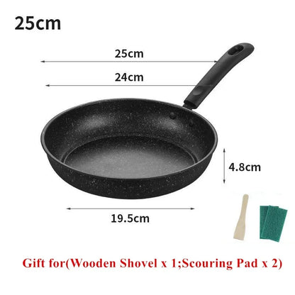 Maifan Stone Frying Pan - Non-Stick Cookware With Heat-Insulating Handle | Durable Carbon Steel Pan - ZOOMNSTORE