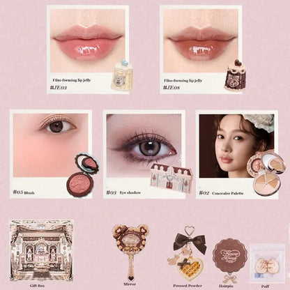 Makeup Box Gift Set | All In One Perfume Shimmer Eye Shadow Palette & Lip Jelly - ZOOMNSTORE