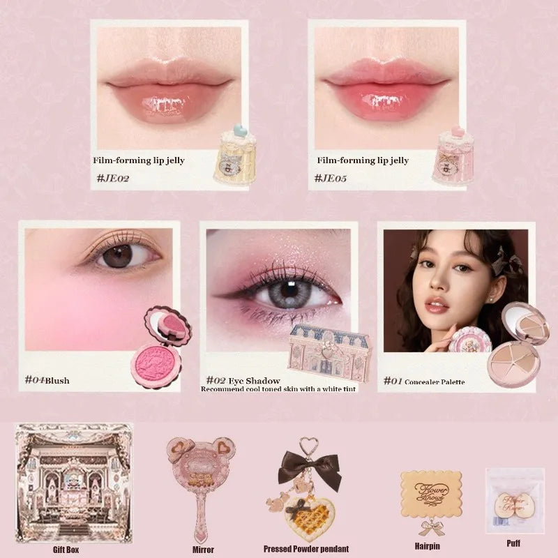 Makeup Box Gift Set | All In One Perfume Shimmer Eye Shadow Palette & Lip Jelly - ZOOMNSTORE