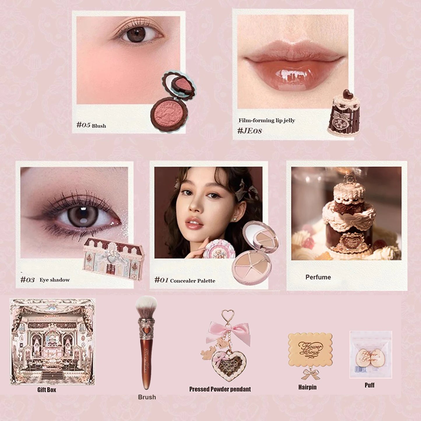 Makeup Box Gift Set | All In One Perfume Shimmer Eye Shadow Palette & Lip Jelly - ZOOMNSTORE