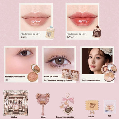 Makeup Box Gift Set | All In One Perfume Shimmer Eye Shadow Palette & Lip Jelly - ZOOMNSTORE