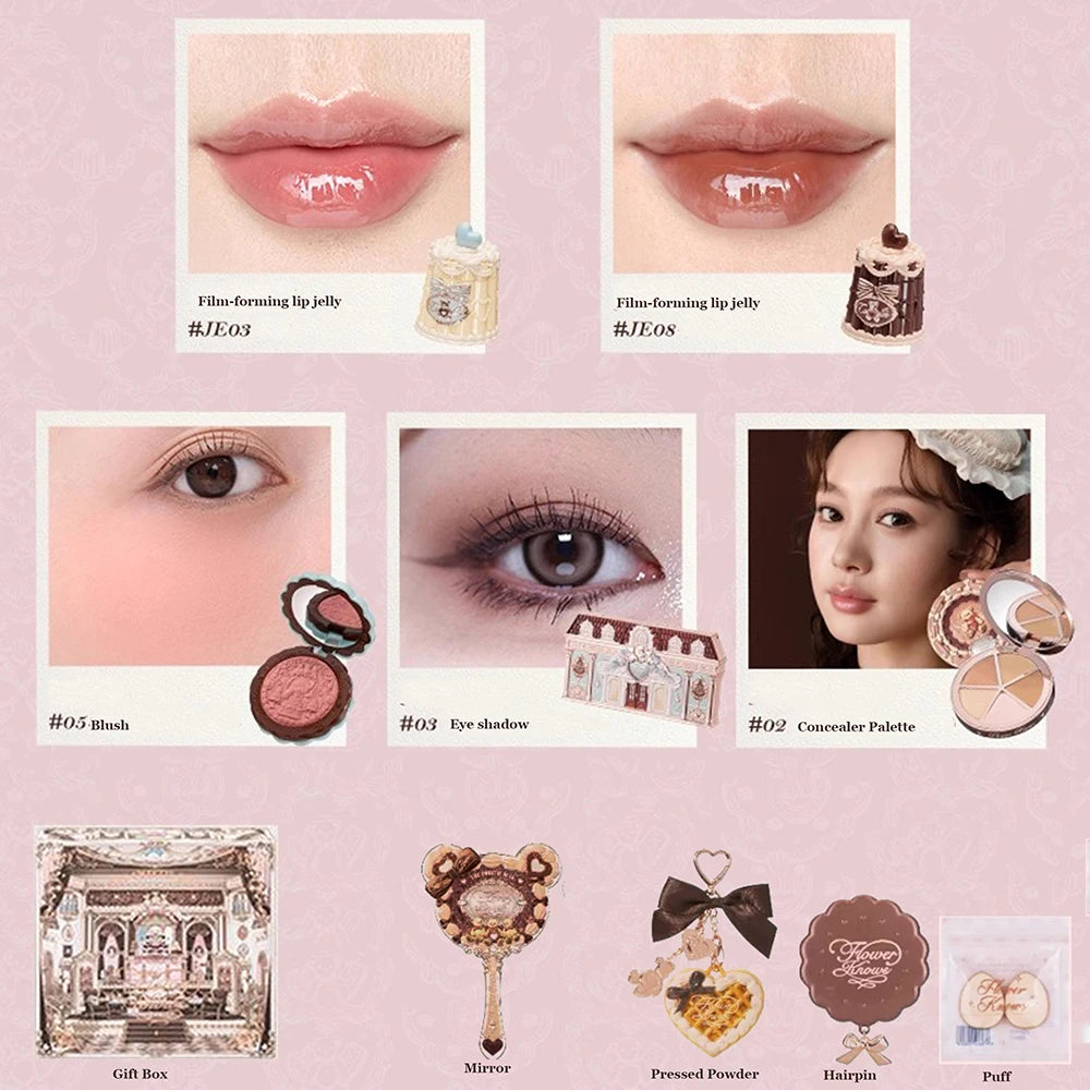 Makeup Box Gift Set | All In One Perfume Shimmer Eye Shadow Palette & Lip Jelly - ZOOMNSTORE