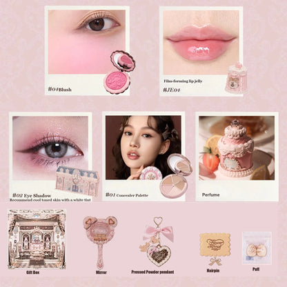 Makeup Box Gift Set | All In One Perfume Shimmer Eye Shadow Palette & Lip Jelly - ZOOMNSTORE