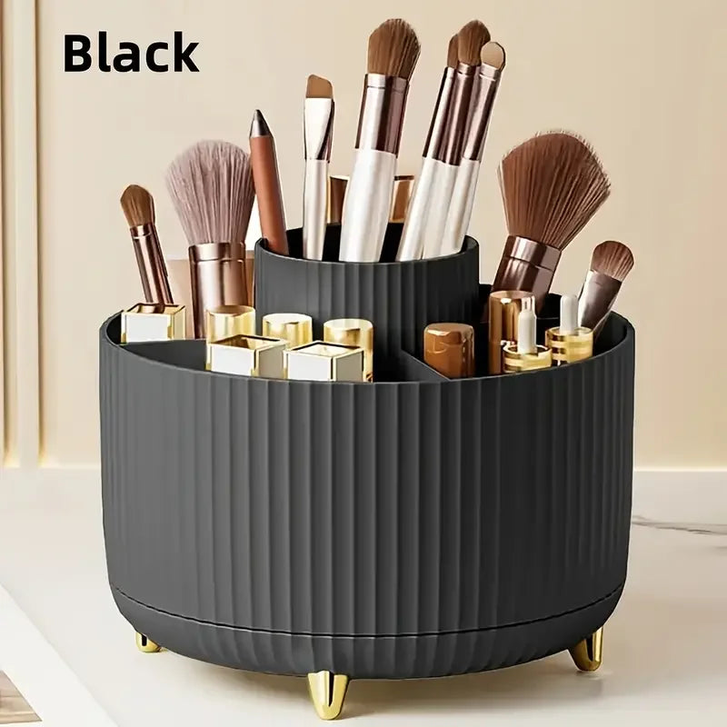 Makeup Brush Holder - 360° Rotating Multi Compartment Organizer for Vanity & Desk Storage - ZOOMNSTORE