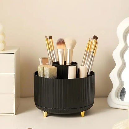 Makeup Brush Holder - 360° Rotating Multi Compartment Organizer for Vanity & Desk Storage - ZOOMNSTORE