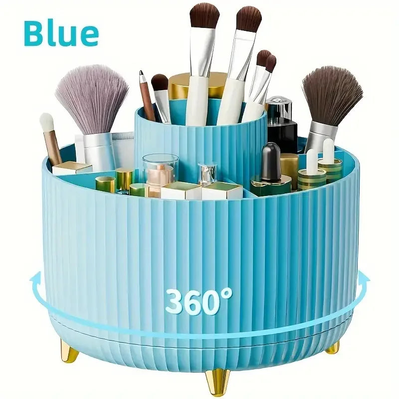 Makeup Brush Holder - 360° Rotating Multi Compartment Organizer for Vanity & Desk Storage - ZOOMNSTORE