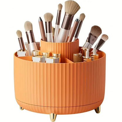 Makeup Brush Holder - 360° Rotating Multi Compartment Organizer for Vanity & Desk Storage - ZOOMNSTORE