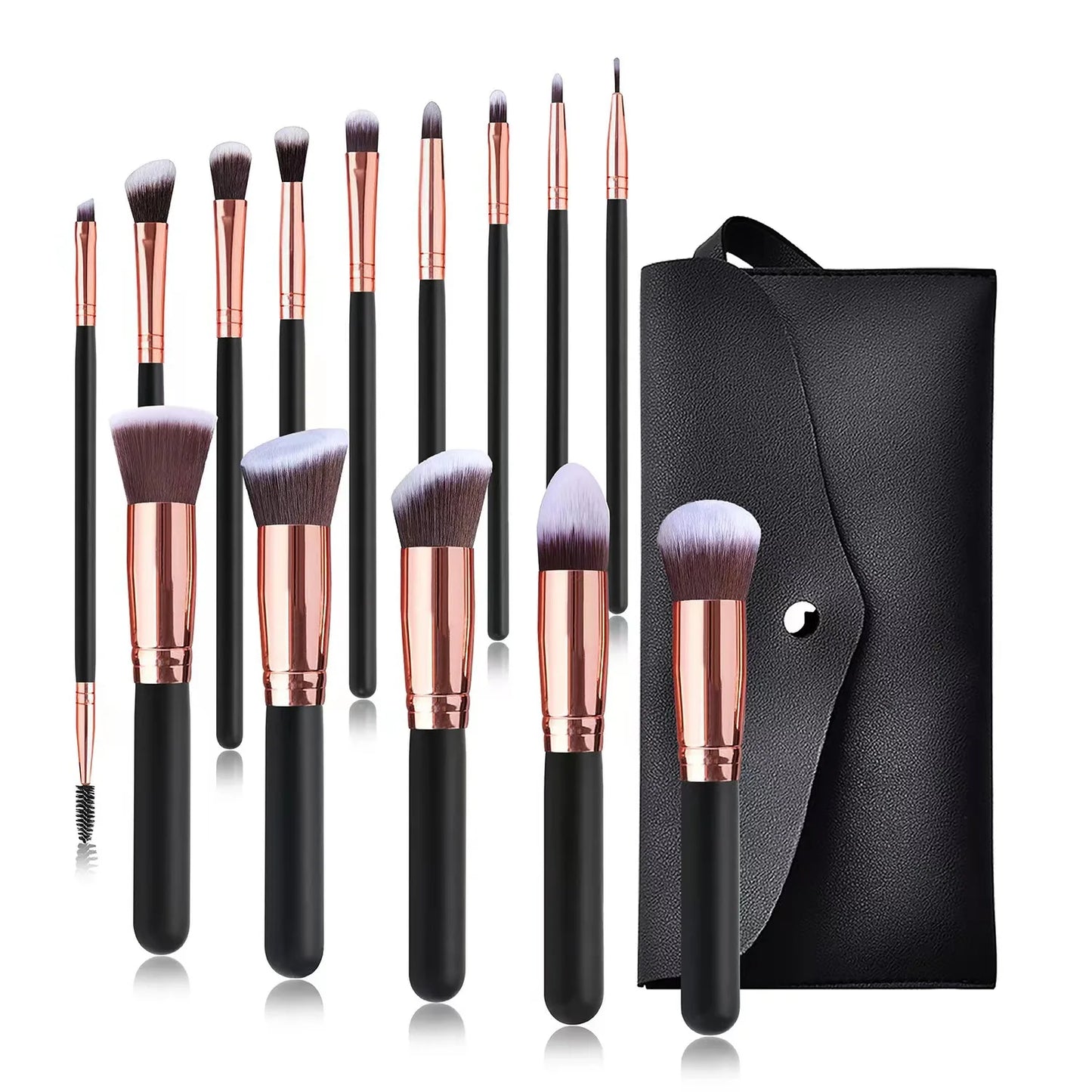 Makeup Brush Set - 14Pcs Soft Bristle Brushes for Beginners | Powder, Blush & Eye Shadow Tools - ZOOMNSTORE