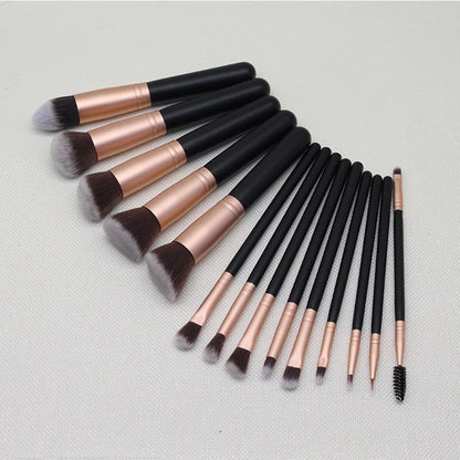 Makeup Brush Set - 14Pcs Soft Bristle Brushes for Beginners | Powder, Blush & Eye Shadow Tools - ZOOMNSTORE