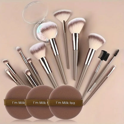 Makeup Brush Set – Premium Synthetic Brushes with Soft Blending Sponge | Complete Cosmetic Kit - ZOOMNSTORE