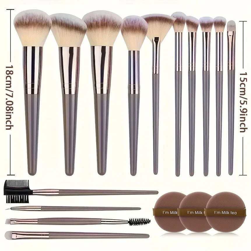 Makeup Brush Set – Premium Synthetic Brushes with Soft Blending Sponge | Complete Cosmetic Kit - ZOOMNSTORE