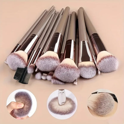 Makeup Brush Set – Premium Synthetic Brushes with Soft Blending Sponge | Complete Cosmetic Kit - ZOOMNSTORE