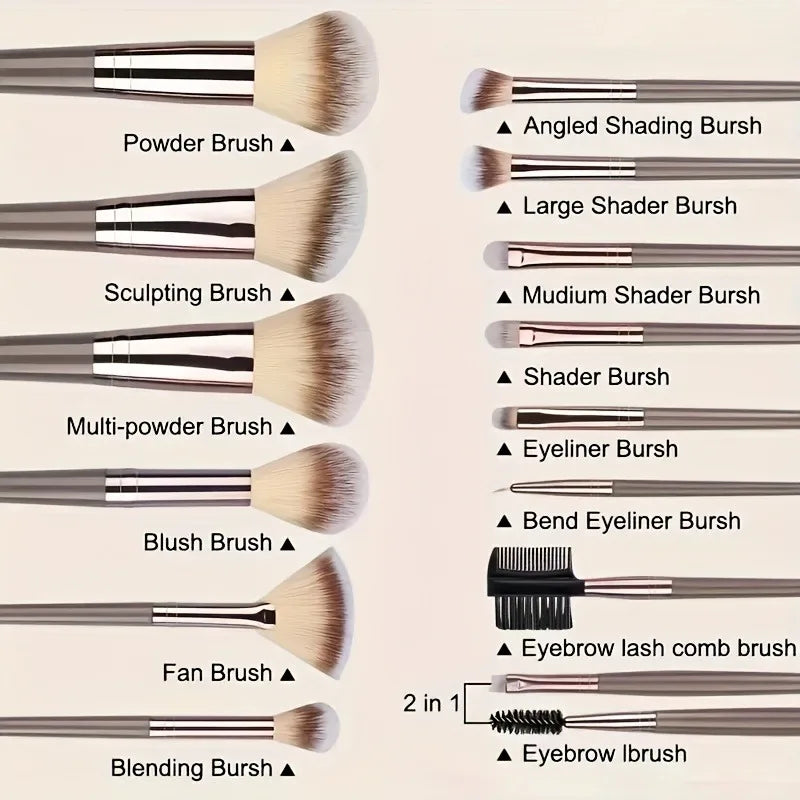 Makeup Brush Set – Premium Synthetic Brushes with Soft Blending Sponge | Complete Cosmetic Kit - ZOOMNSTORE