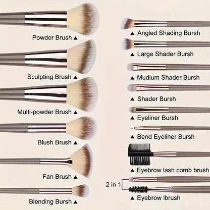 Makeup Brush Set – Premium Synthetic Brushes with Soft Blending Sponge | Complete Cosmetic Kit - ZOOMNSTORE