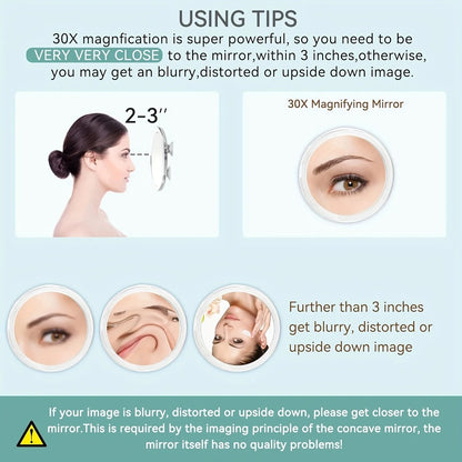 Makeup Magnifying Mirror – 10x Suction Cup Bathroom Vanity Mirror for Acne Pore Cleaning - ZOOMNSTORE