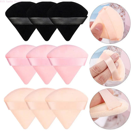 Makeup Powder Puff – Soft Cotton Velvet Triangle Puff For Natural Face Finish - ZOOMNSTORE