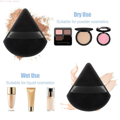 Makeup Powder Puff – Soft Cotton Velvet Triangle Puff For Natural Face Finish - ZOOMNSTORE