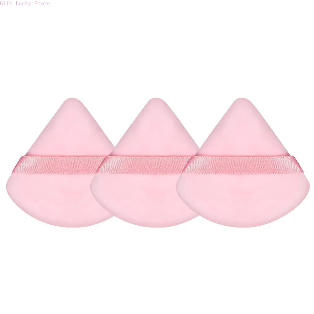 Makeup Powder Puff – Soft Cotton Velvet Triangle Puff For Natural Face Finish - ZOOMNSTORE