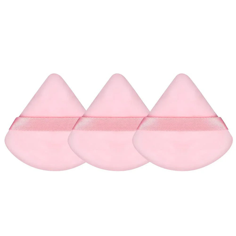 Makeup Powder Puff – Soft Cotton Velvet Triangle Puff For Natural Face Finish - ZOOMNSTORE