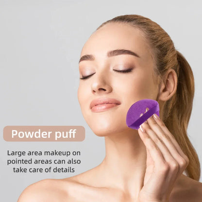 Makeup Sponge Kit - 20pcs Purple Cosmetic Puff Set with Air Cushion Headband & Wristband - ZOOMNSTORE