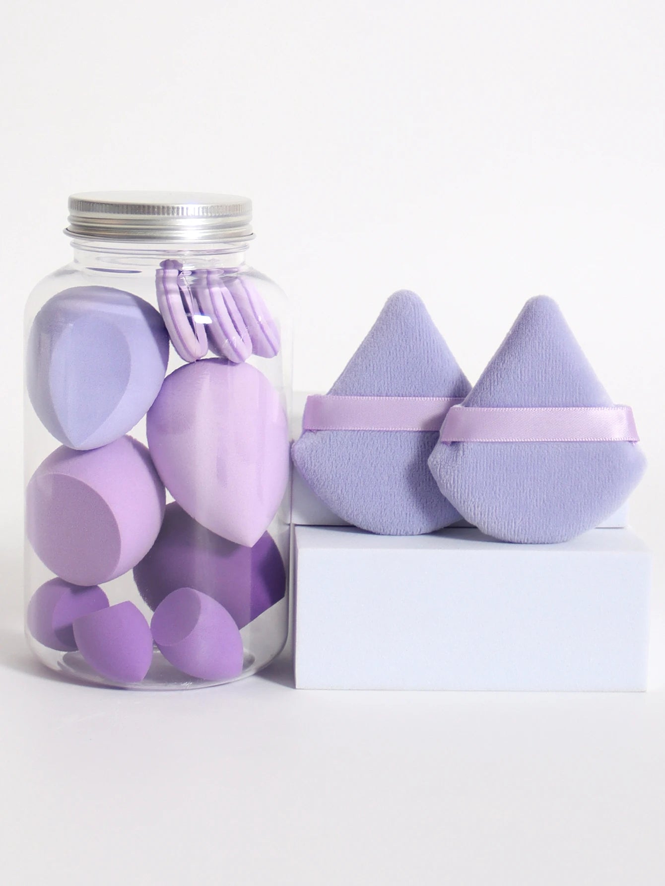 Makeup Sponge Set – 12 Piece Latex Free Sponges with Storage Jar for Wet Dry Use - ZOOMNSTORE