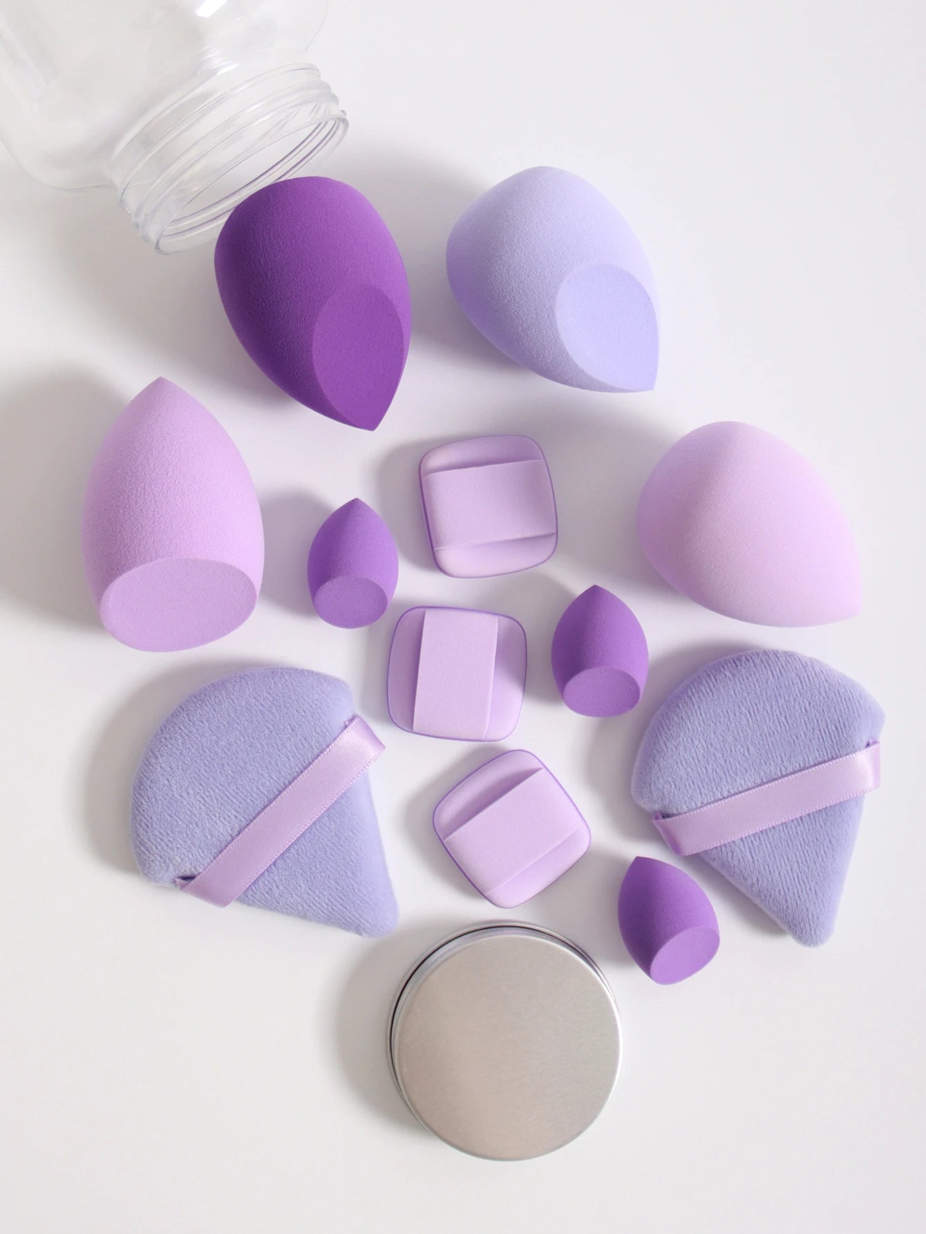 Makeup Sponge Set – 12 Piece Latex Free Sponges with Storage Jar for Wet Dry Use - ZOOMNSTORE