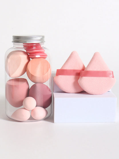 Makeup Sponge Set – 12 Piece Latex Free Sponges with Storage Jar for Wet Dry Use - ZOOMNSTORE