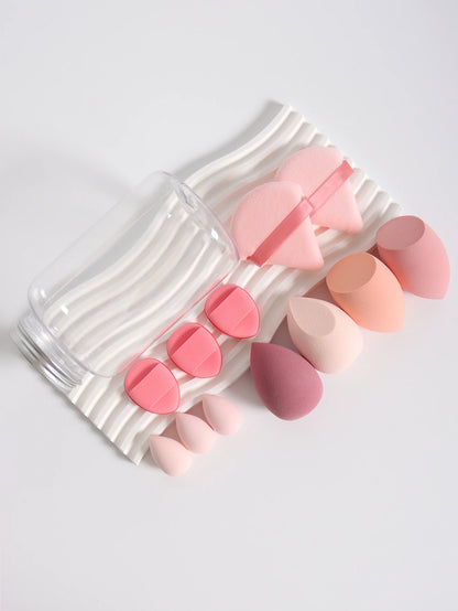 Makeup Sponge Set – 12 Piece Latex Free Sponges with Storage Jar for Wet Dry Use - ZOOMNSTORE