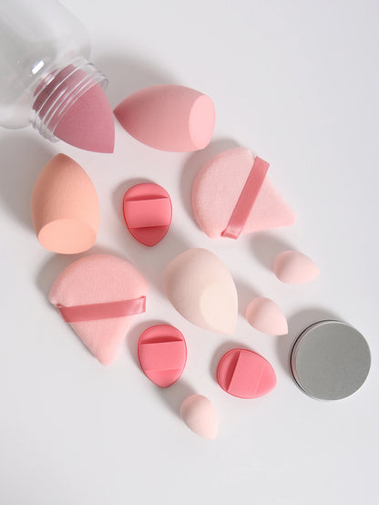 Makeup Sponge Set – 12 Piece Latex Free Sponges with Storage Jar for Wet Dry Use - ZOOMNSTORE