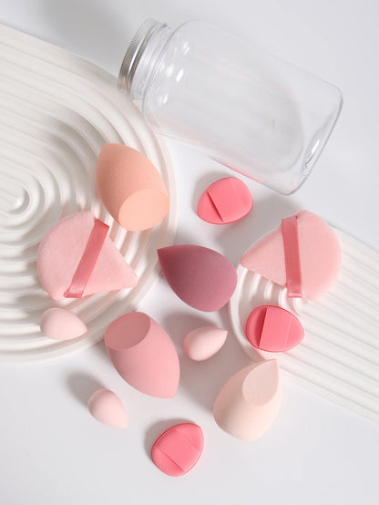 Makeup Sponge Set – 12 Piece Latex Free Sponges with Storage Jar for Wet Dry Use - ZOOMNSTORE