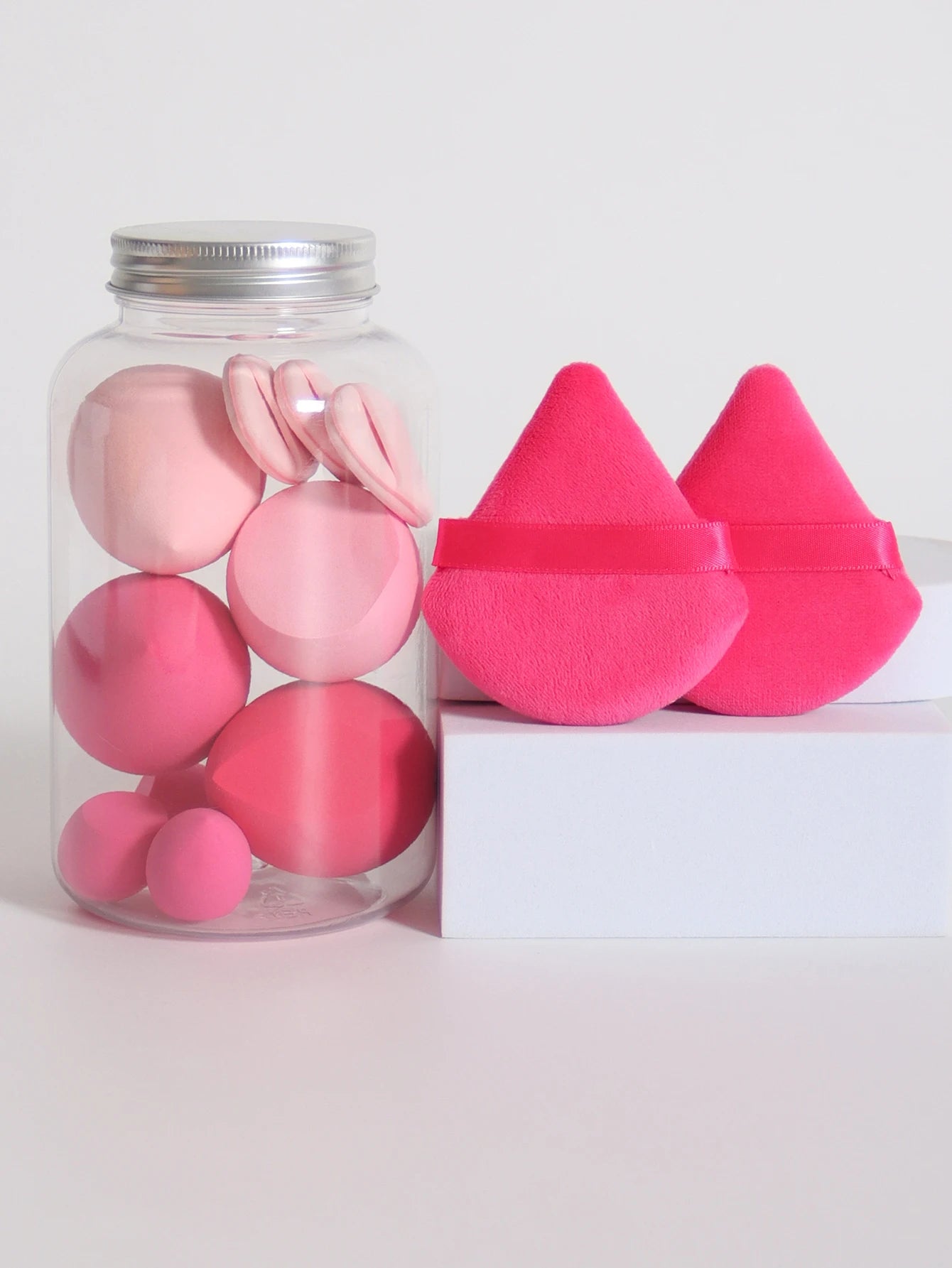 Makeup Sponge Set – 12 Piece Latex Free Sponges with Storage Jar for Wet Dry Use - ZOOMNSTORE