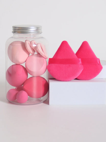 Makeup Sponge Set – 12 Piece Latex Free Sponges with Storage Jar for Wet Dry Use - ZOOMNSTORE