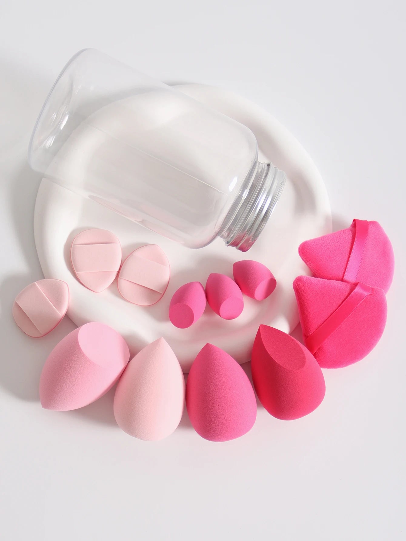 Makeup Sponge Set – 12 Piece Latex Free Sponges with Storage Jar for Wet Dry Use - ZOOMNSTORE