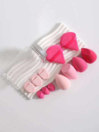 Makeup Sponge Set – 12 Piece Latex Free Sponges with Storage Jar for Wet Dry Use - ZOOMNSTORE