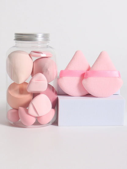 Makeup Sponge Set – 12 Piece Latex Free Sponges with Storage Jar for Wet Dry Use - ZOOMNSTORE
